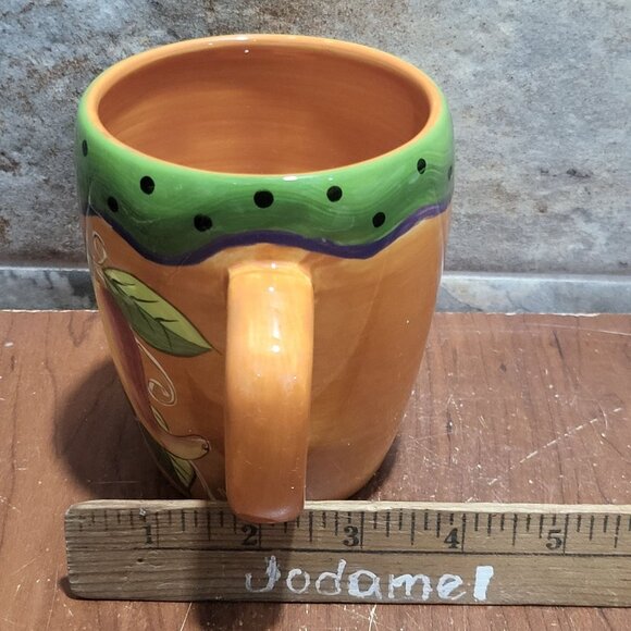 Laurie Gates Market Garden Vegetable Coffee Tea Mug Orange Cup - Picture 9 of 11